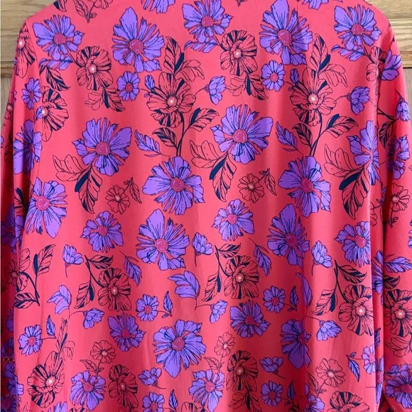 Jessica Simpson Red & Purple Floral Kimono/Robe size L/XL - Picture 4 of 8